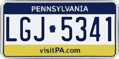 PA license plate LGJ5341