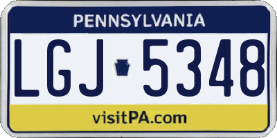 PA license plate LGJ5348