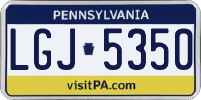 PA license plate LGJ5350