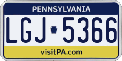 PA license plate LGJ5366
