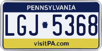 PA license plate LGJ5368