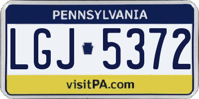 PA license plate LGJ5372