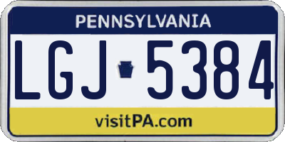 PA license plate LGJ5384