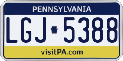 PA license plate LGJ5388