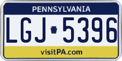 PA license plate LGJ5396