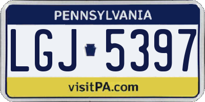 PA license plate LGJ5397