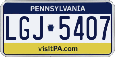 PA license plate LGJ5407