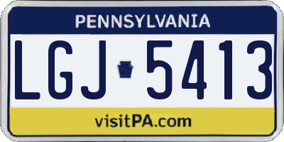 PA license plate LGJ5413