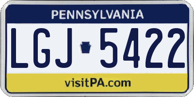 PA license plate LGJ5422