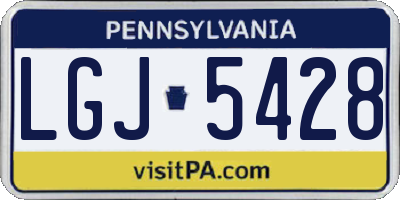 PA license plate LGJ5428