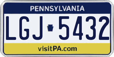PA license plate LGJ5432