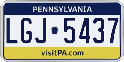 PA license plate LGJ5437