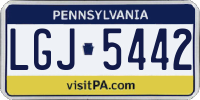 PA license plate LGJ5442