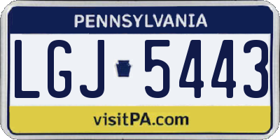 PA license plate LGJ5443