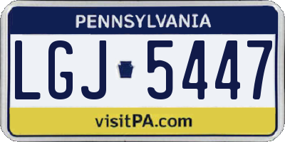 PA license plate LGJ5447