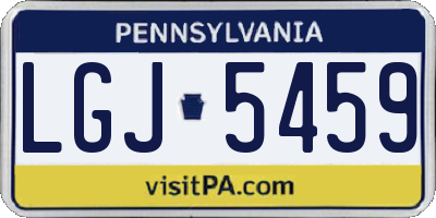 PA license plate LGJ5459