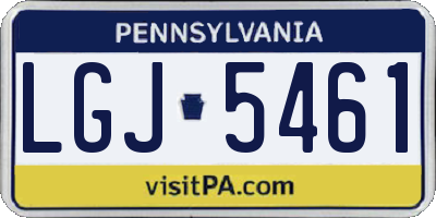 PA license plate LGJ5461