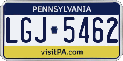 PA license plate LGJ5462