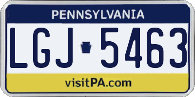 PA license plate LGJ5463