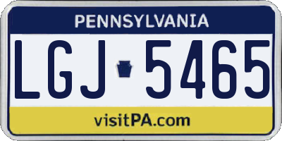 PA license plate LGJ5465