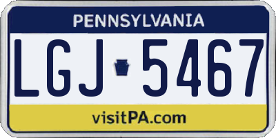 PA license plate LGJ5467