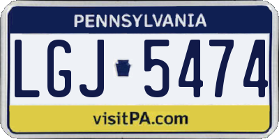 PA license plate LGJ5474