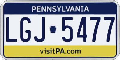 PA license plate LGJ5477