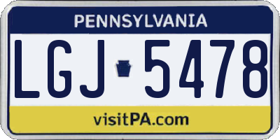 PA license plate LGJ5478