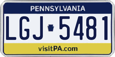 PA license plate LGJ5481