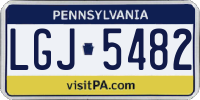 PA license plate LGJ5482