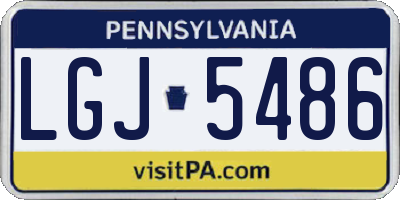 PA license plate LGJ5486