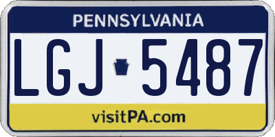 PA license plate LGJ5487