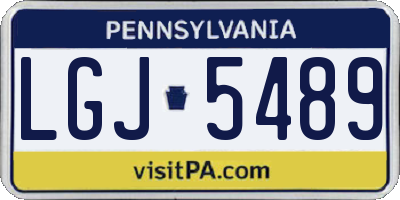 PA license plate LGJ5489