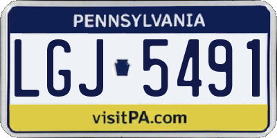 PA license plate LGJ5491