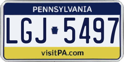 PA license plate LGJ5497