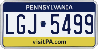 PA license plate LGJ5499