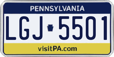 PA license plate LGJ5501