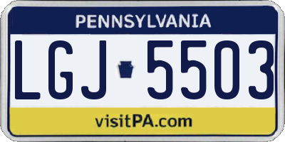 PA license plate LGJ5503