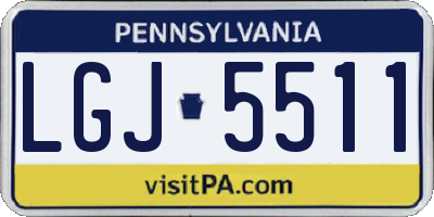 PA license plate LGJ5511