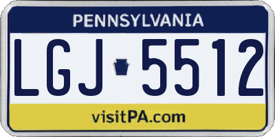 PA license plate LGJ5512