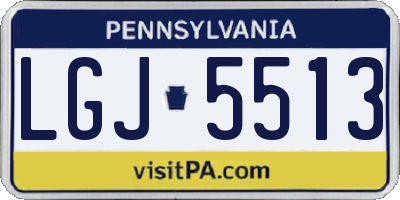 PA license plate LGJ5513