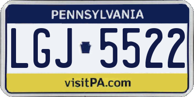 PA license plate LGJ5522