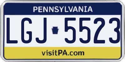PA license plate LGJ5523