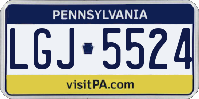 PA license plate LGJ5524