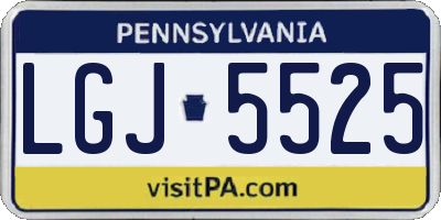 PA license plate LGJ5525