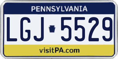 PA license plate LGJ5529