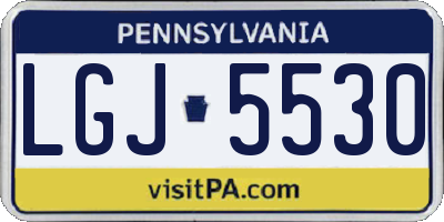 PA license plate LGJ5530