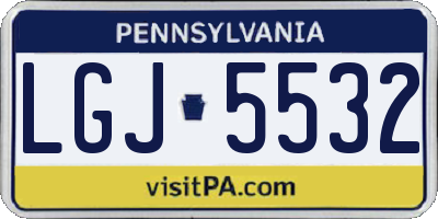 PA license plate LGJ5532