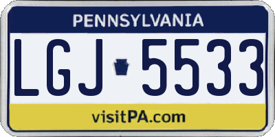 PA license plate LGJ5533