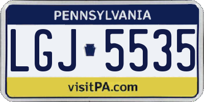 PA license plate LGJ5535